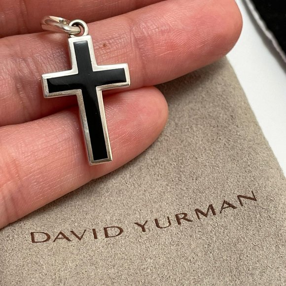 David Yurman Other - David Yurman Exotic stone cross with black onyx reversible pendant with pouch